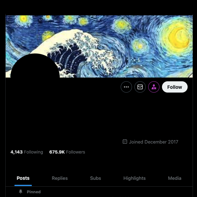 Capture d'écran réalisée par TweetDelete d'un utilisateur de Twitter utilisant les fonctionnalités de X Premium pour masquer l'onglet Likes sur son profil.