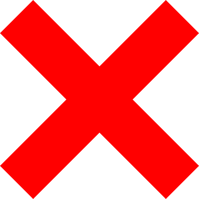 Un'immagine di una X rossa che indica il pulsante di cancellazione di Twitter.