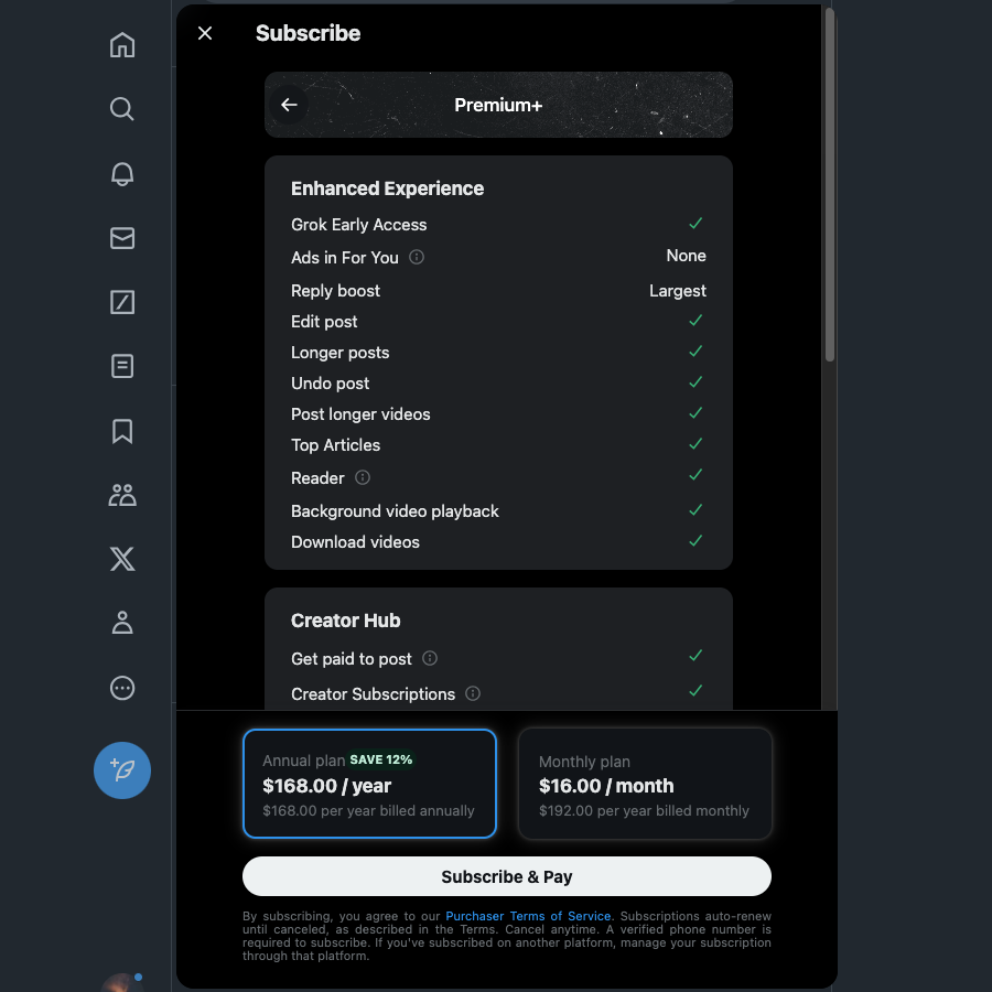 TweetDeleteのスクリーンショットは、ツイッターのユーザーが様々な階層のサブスクリプション・サービスの価格をチェックしているところ。