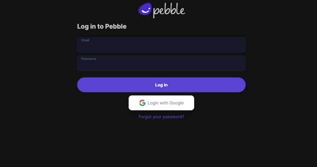 A captura de ecrã do TweetDelete T2 Social ou a página de início de sessão do Pebble.