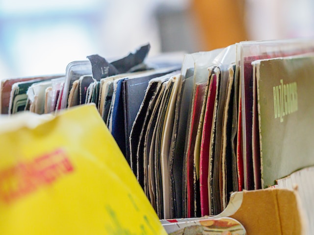 A picture of a stack of file binders on a table.