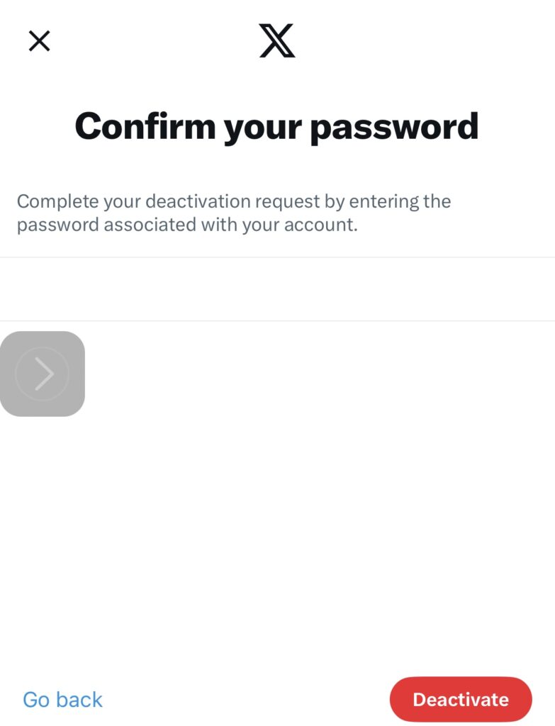 Tweetdelete’s screenshot of Twitter’s account cancellation page with the red deactivate button.