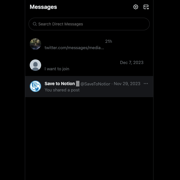 TweetDelete’s screenshot of a direct messages (DM) page on Twitter.
