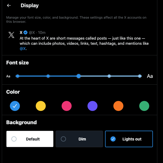 TweetDelete’s screenshot of the settings page to turn on dark mode.