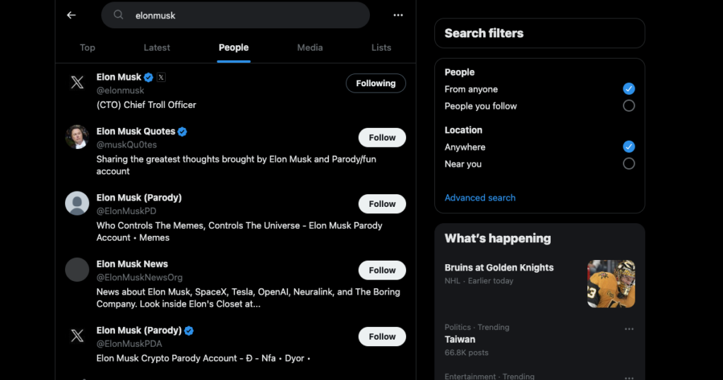 TweetDelete’s screenshot of the location search feature on X.