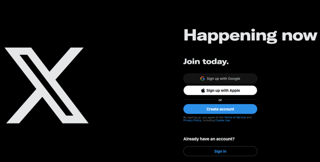 TweetDelete’s screenshot of X’s login page.