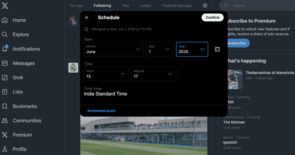 TweetDelete’s screenshot of the schedule tweets feature on Twitter.