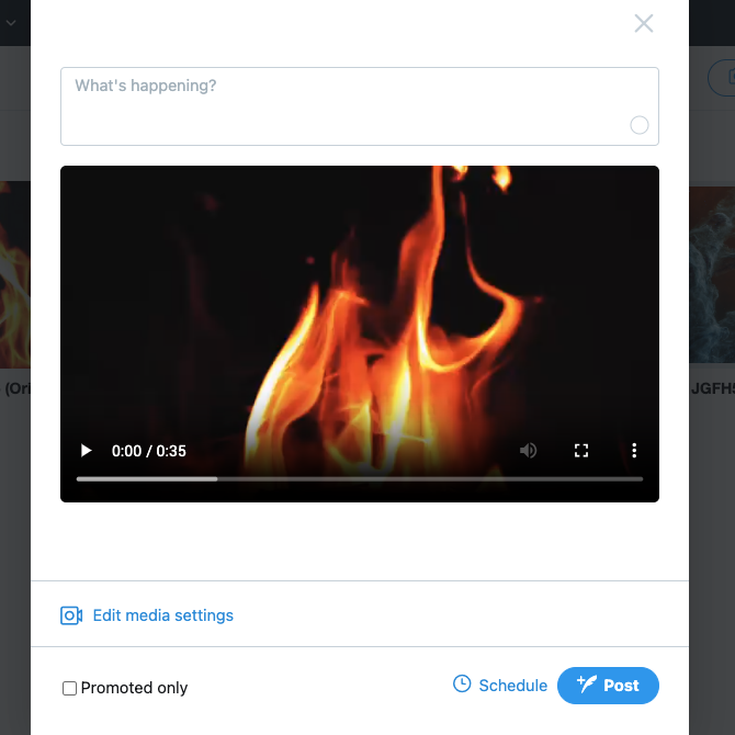 TweetDelete é uma captura de ecrã do compositor de publicações no X Media Studio.