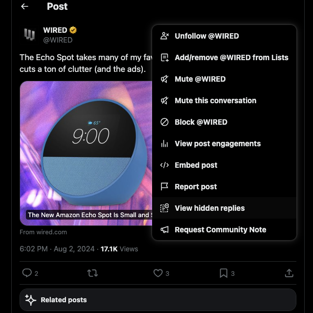  TweetDelete’s screenshot of the Hidden Replies setting on Twitter.