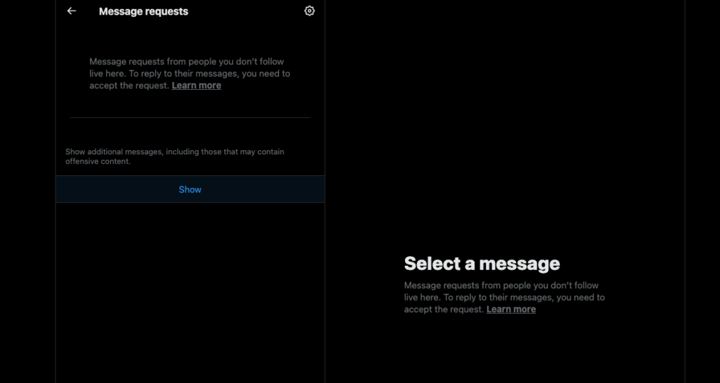 TweetDelete’s screenshot of Twitter’s direct message requests page.