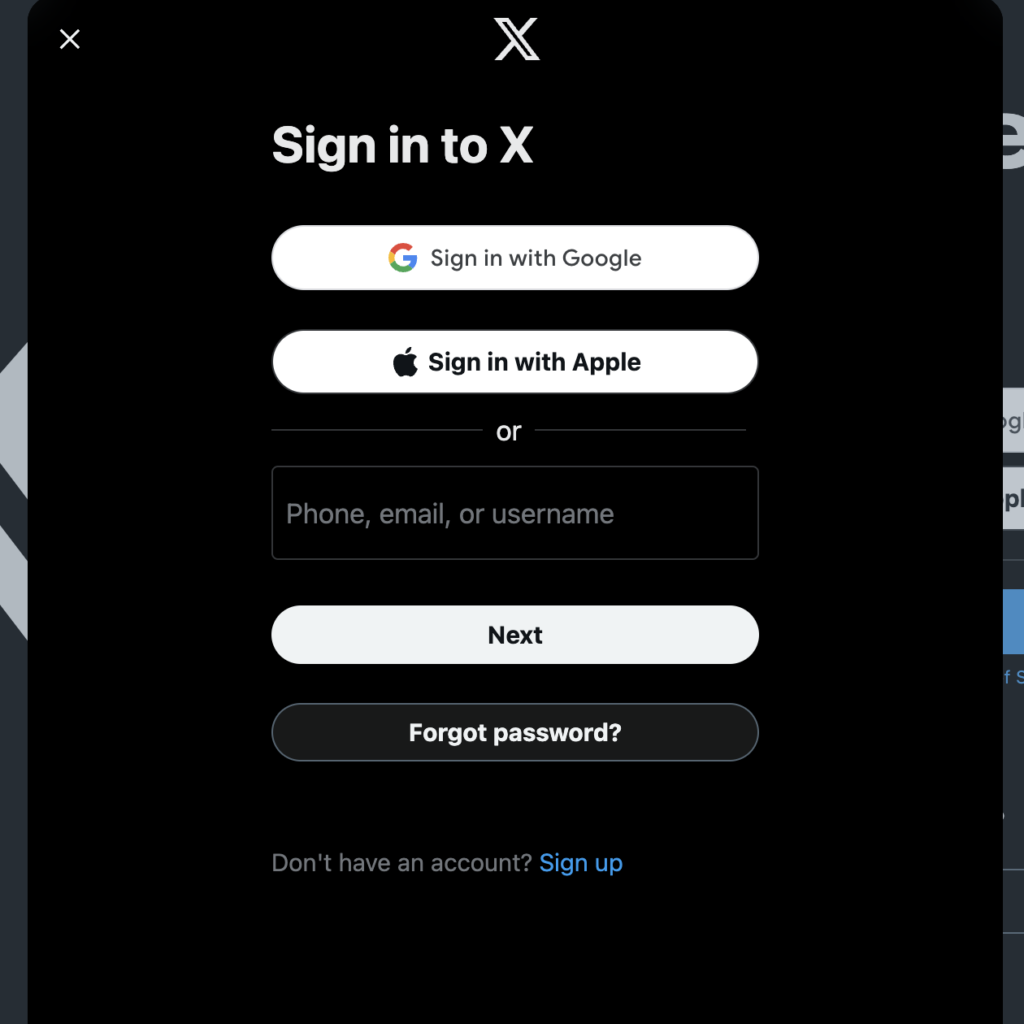 TweetDelete’s screenshot of X’s sign-in page.