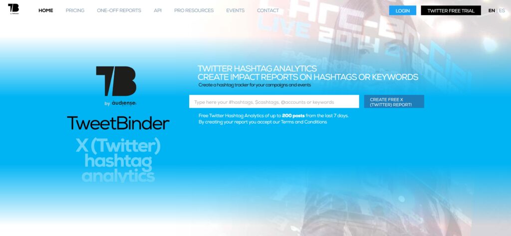 TweetDelete's screenshot van de TweetBinder website.