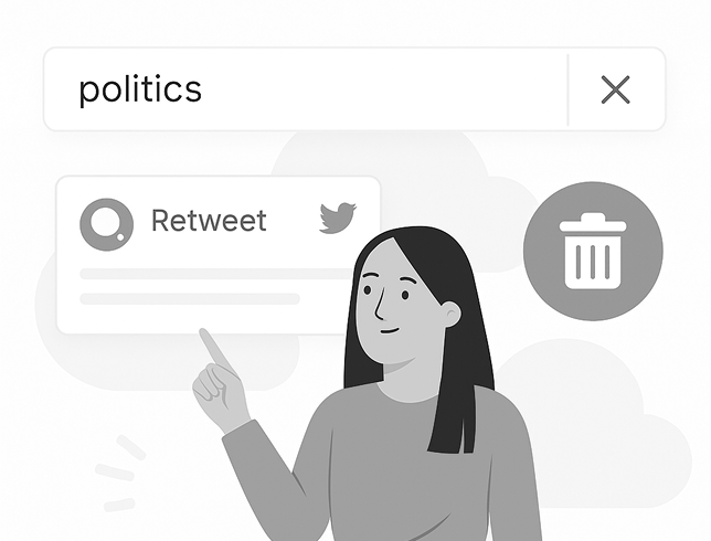Gráfico do TweetDelete com fotos de perfil a orbitar à volta de um texto que diz "3.200+ respostas", ilustrando a eliminação em massa de respostas a tweets.