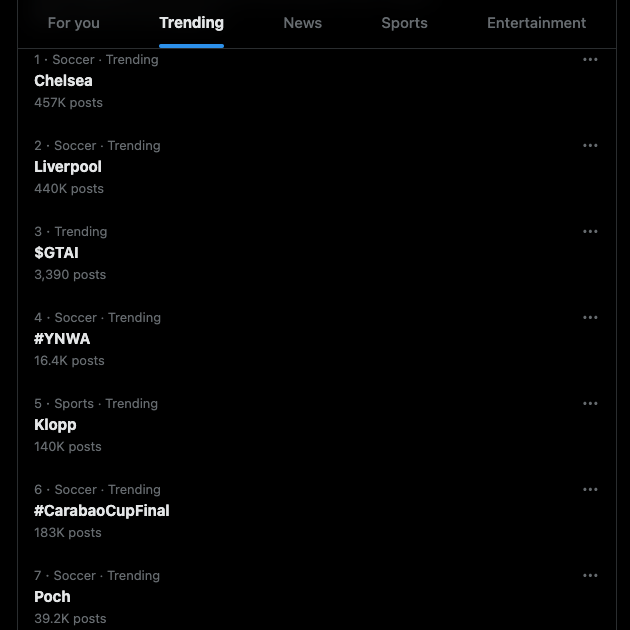 TweetDelete'in Twitter'ın Keşfet sayfasındaki en son trendlerin ekran görüntüsü.
